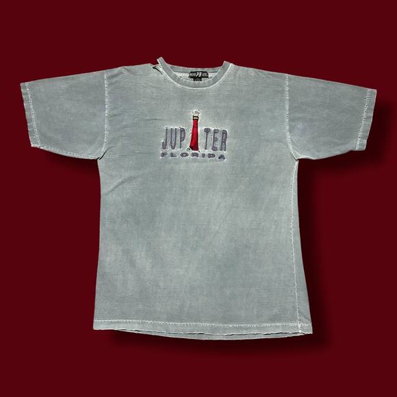 Vintage Thrashed Shirt Jupiter Florida Garment Dyed Distressed Tee 90s Cotton XL - Picture 1 of 10